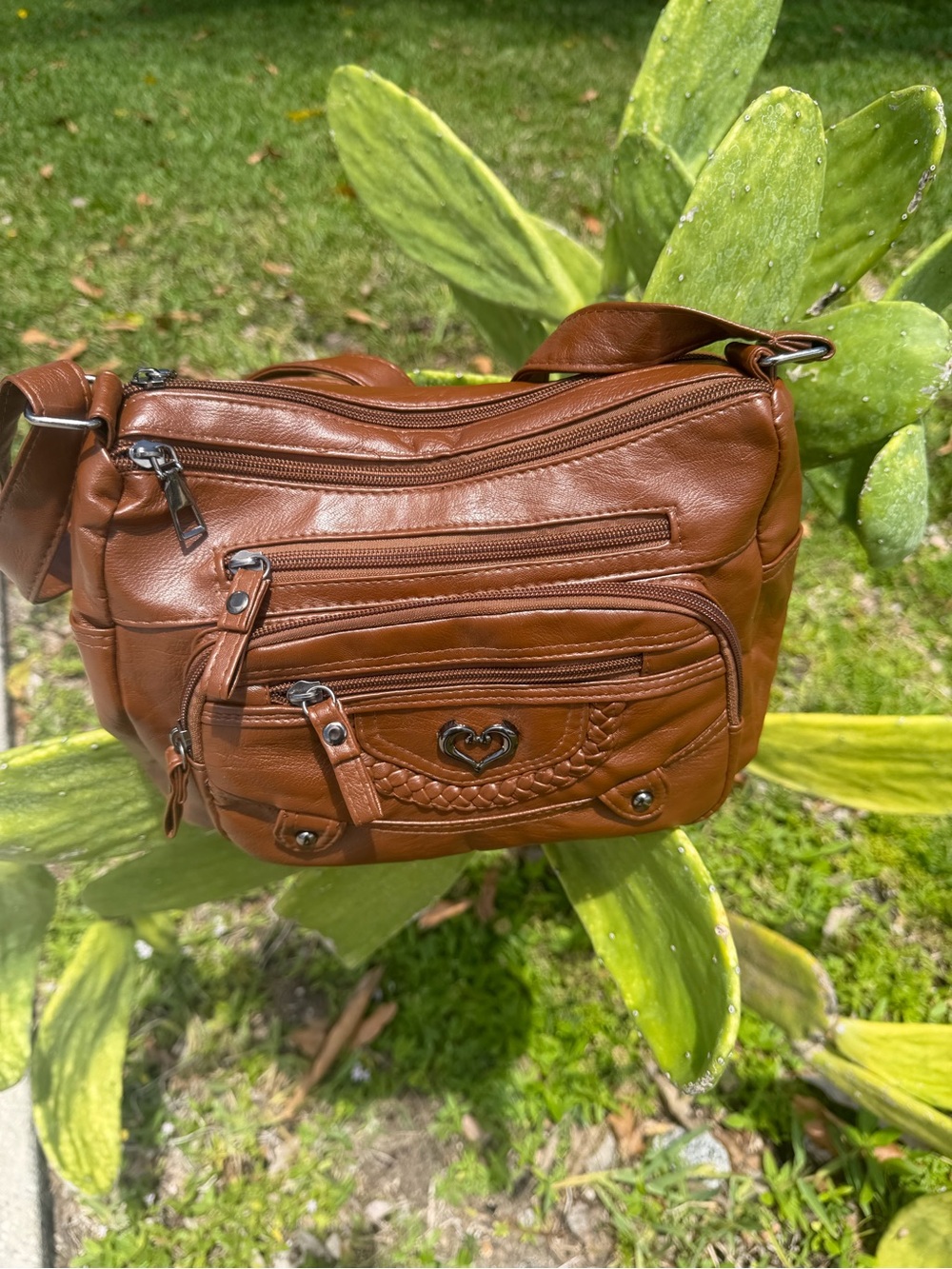 AFILE Crossbody Leather Shoulder Bag In Brown - Picture 8 of 16